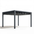Grafitowa aluminiowa pergola ogrodowa z rozsuwanym dachem 300 x 300 x 230 cm