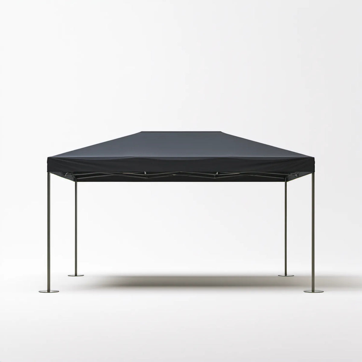 Składany pawilon ogrodowy czarny 300 × 300 × 250 cm, stal i poliester