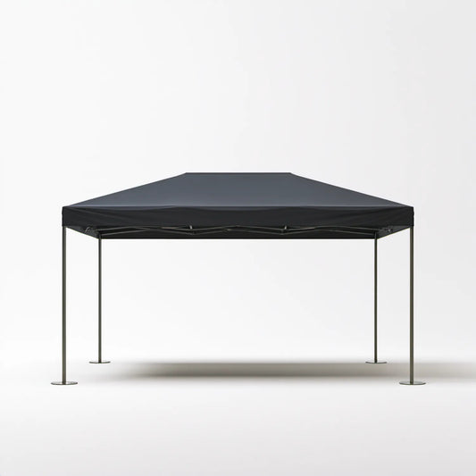 Składany pawilon ogrodowy czarny 300 × 300 × 250 cm, stal i poliester