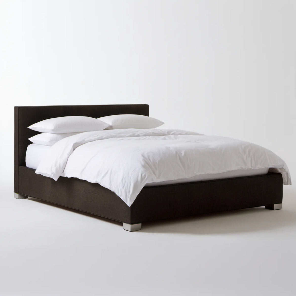 Ciemnobrązowa rama łóżka dwuosobowego z MDF 160 x 200 cm